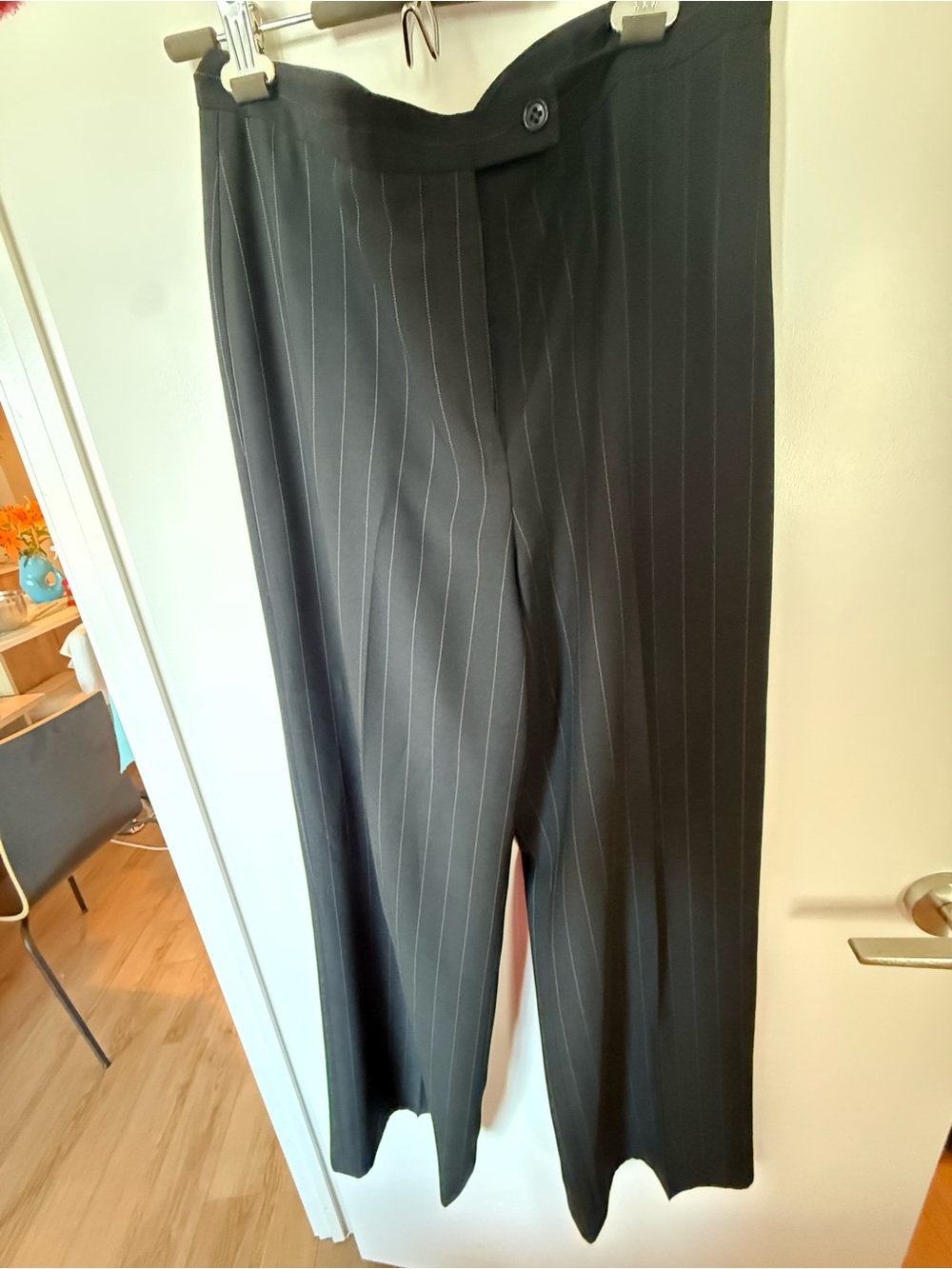 Anne Klein Black Pinstripe Women's Dress Pants